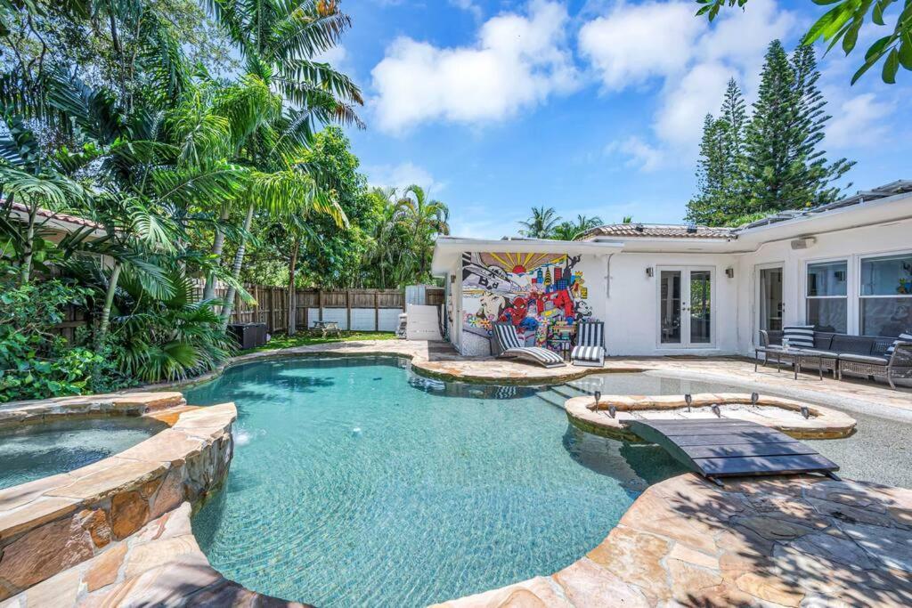 Willa Modern Tropical Pool House North Miami Hot Tub Zewnętrze zdjęcie